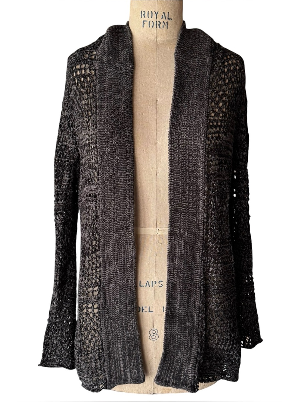 Y2K Roxy Crochet Knit Hoodie Cardigan